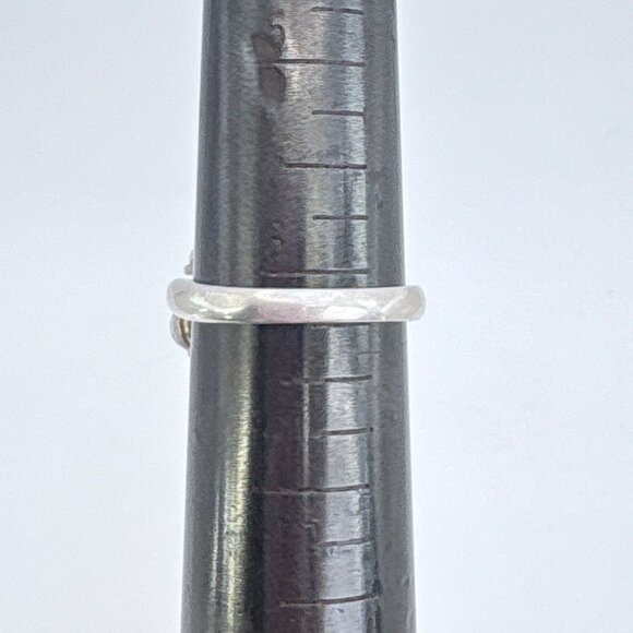 VTG Solid Sterling Silver 925 Cubic Zirconia Flower Statement Ring Size 8.25 - Picture 10 of 10